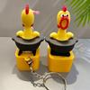 1Pcs Stress Relief Fidget Toy  Funny Screaming Chicken Sound Light Keychain Cute Bag Pendant Novelty Desk Ornament
