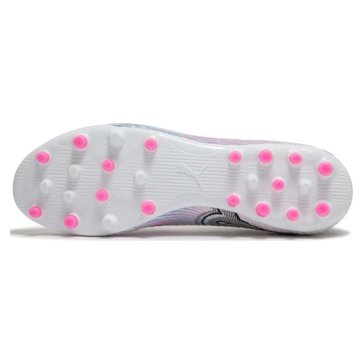 Puma Future 7 Ultimate 7 Pro Round Toe Lace-Up MG Soccer Shoes Men Soccer Shoes White Pink Black 107709-01