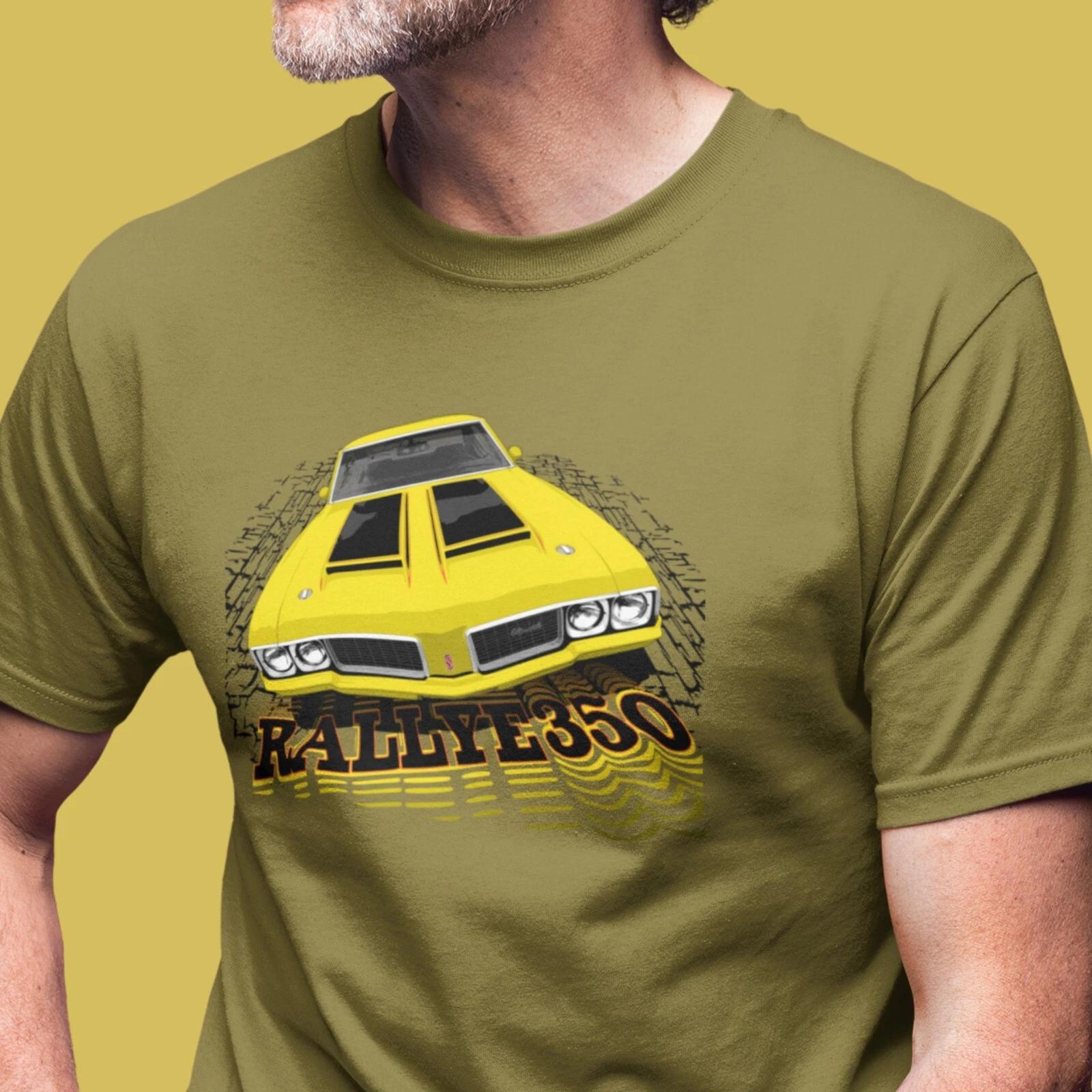 

Classic car shirt yellow 70 Olds Cutlass Rallye 350 - Light shirt color version 2XL