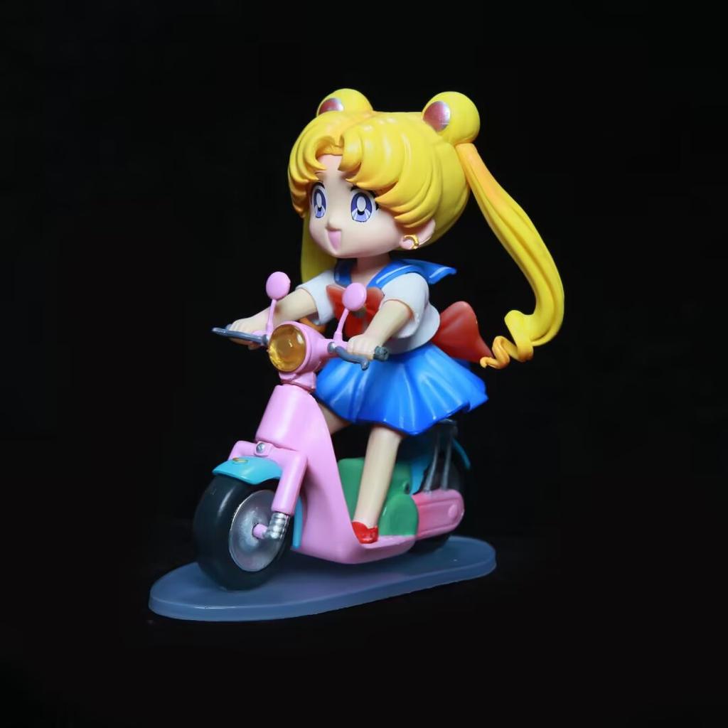 Sailor Moon Riding Cars Figure Model Toys 12cm