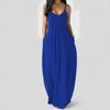 2021 Summer European & American Women's Slimming Solid Color Spaghetti Strap Long Dress