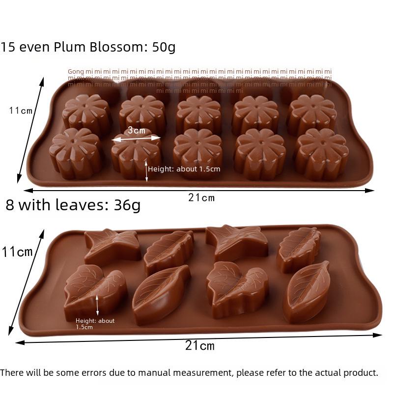 15-Grid Plum Blossom Silicone Mold for Chocolate, Candy, Biscuit, Cake, Soap, or Ice Cubes
