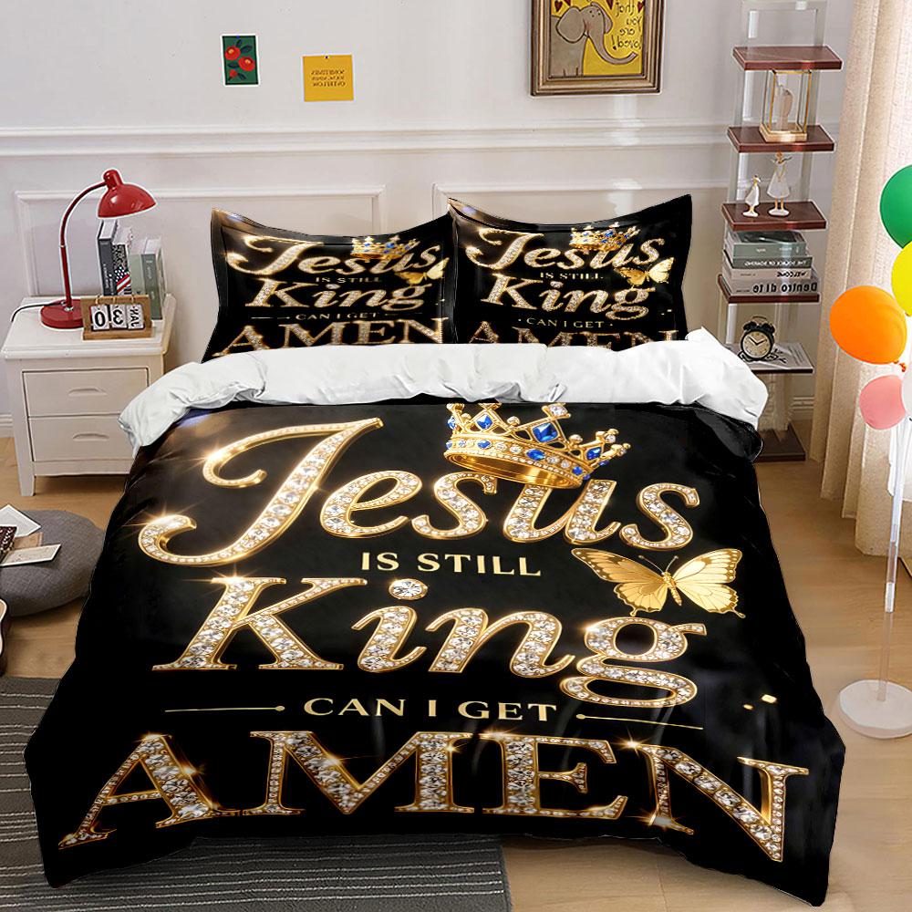 Jesus Is King Bedding Set Bedding Duvet Cover Set Duvet Cover Pillowcases (1 * Duvet Cover 2 * Pillowcases, without duvet insert)