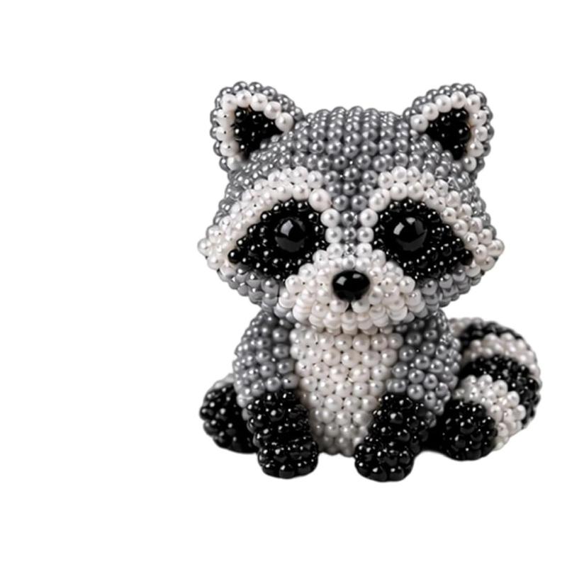 Cute Diy Handmade Colorful Beaded Animal Figurines Material Kit Perfect For Home Desktop Decor Ideal Gifts For Craft Lovers