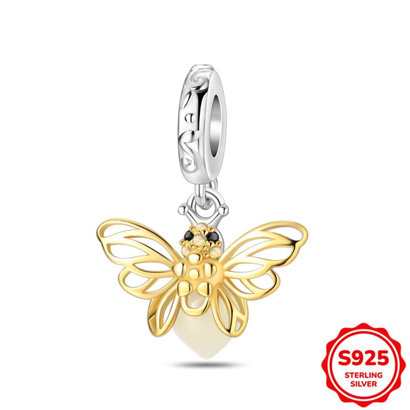 Copper Genuine Luminous Firefly Pendants Charms Bead Fit 3Mm Bracelet Necklaces For Women Luxurious DoItYourself Jewellery Crafting Gift