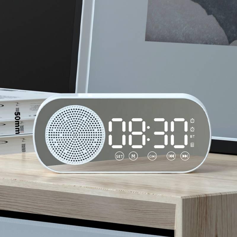 Digital Led Mirror Alarm Clock With Radio And Bluetooth Speaker For Use Daily