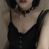 Dark Punk Y2K Subculture Babes Pentagram Skull Necklace Chocker Neck Collar Couple Halloween