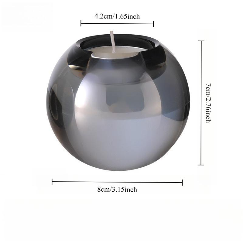 K9 Crystal Glass Tealight Candle Holder Geometric Faces Crystal Ball Clear Candlesticks Candlelight Dinner Romantic Decoration