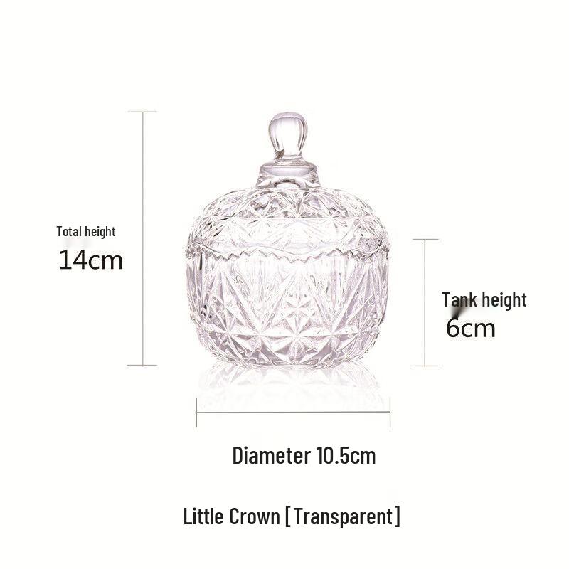 Qianxing Crystal Glass Crown Candy & Nut Jar Set