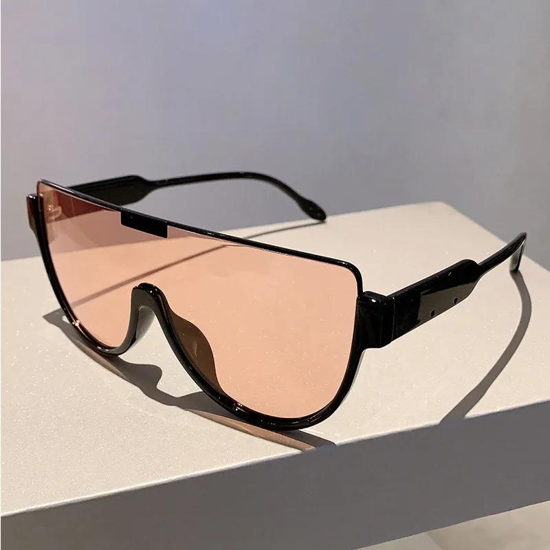 

Полукруглые солнцезащитные очки женские модные моноблочные уличные очки винтажные оттенки трендовые очки 2023 новый дизайн UV400 розовый