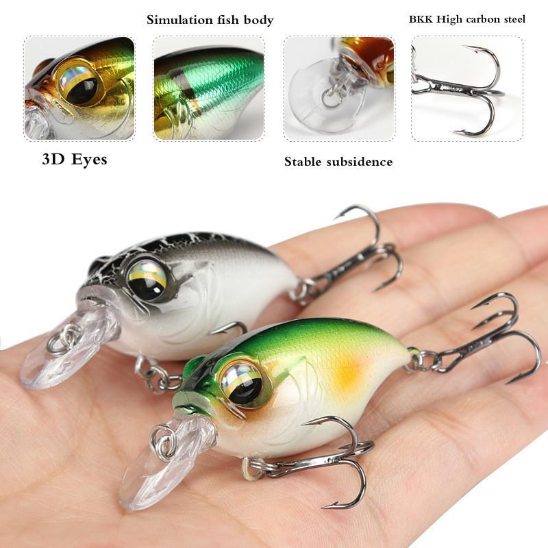 Neuer Crankbait Wobbler Köder 38mm/8g 48mm/11g Hochwertige Haken 10 Verschiedene Farben Künstlicher Köder Harte Angelköder