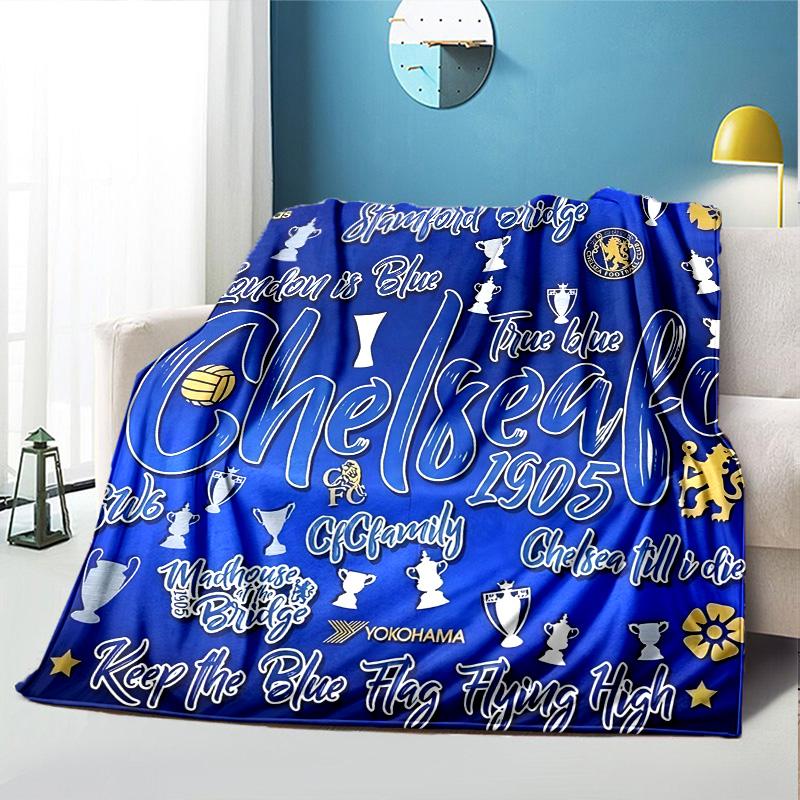 Football club.C Pattern Blanket for Home Decoration, Bed, Sofa, Car Travel, Camping, Suitable for All Seasons, Birthday Christmas Gift