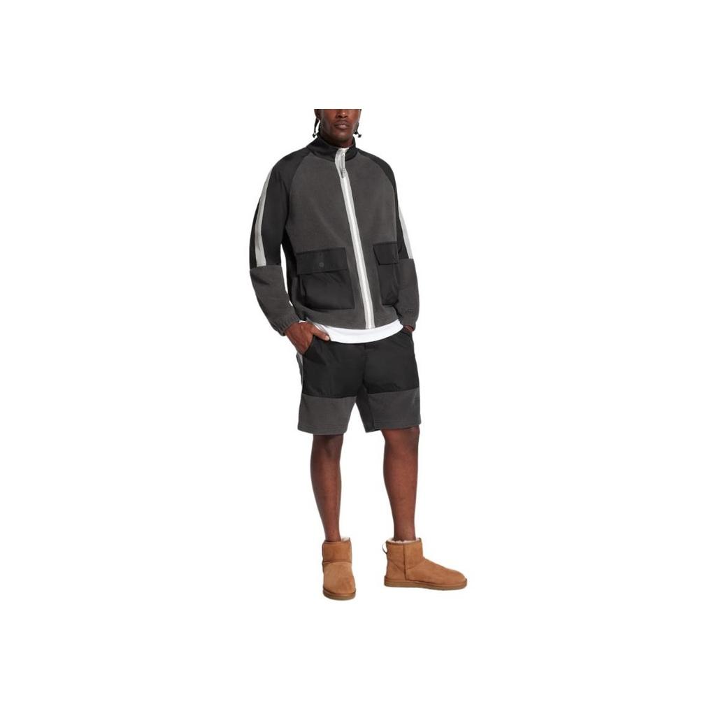 UGG Color Block Striped Stand Collar Jacket Men Jackets Gray 1154350-BKD