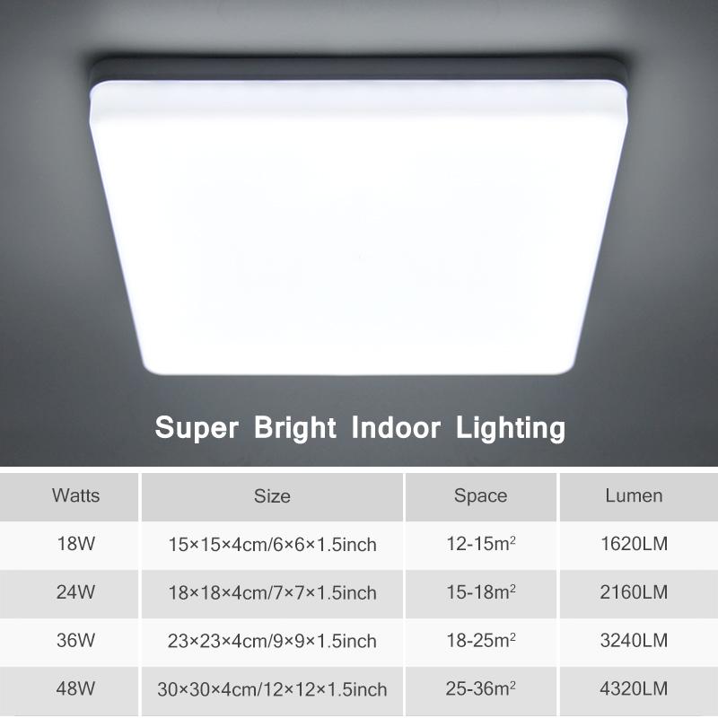 Led Ceiling Lamp for Living Room 110V 220V Modern Ceiling Light 18W 24W 48W Bedroom Lights Bathroom Kitchen Lighting