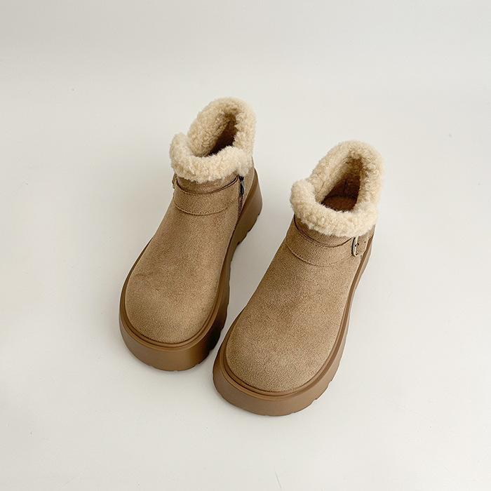 

Women s soft elastic winter warm cold padded snow boots thick bottom non-slip wear outdoor leisure sports fur cotton boots 35