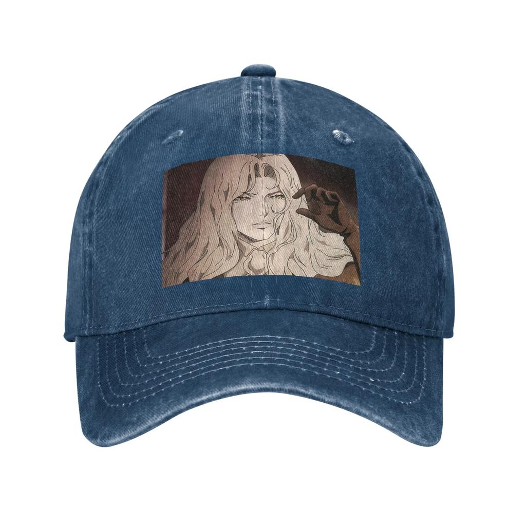 Alucard  Castlevania Nocturne Denim Fabric Cap Casual Baseball Caps Adjustable Hat Summer Unisex Baseball Hats
