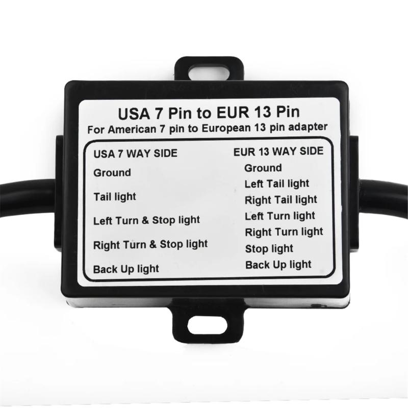 Multifunctional 7 Pin To 13 Pin Trailer Connector Converter for Enhanced Driving Safety Brake And Tail Light Connection