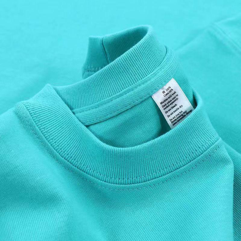 300g Heavyweight Xinjiang Cotton Unisex White Short Sleeve T-Shirt - Loose Fit Solid Color Base Tee