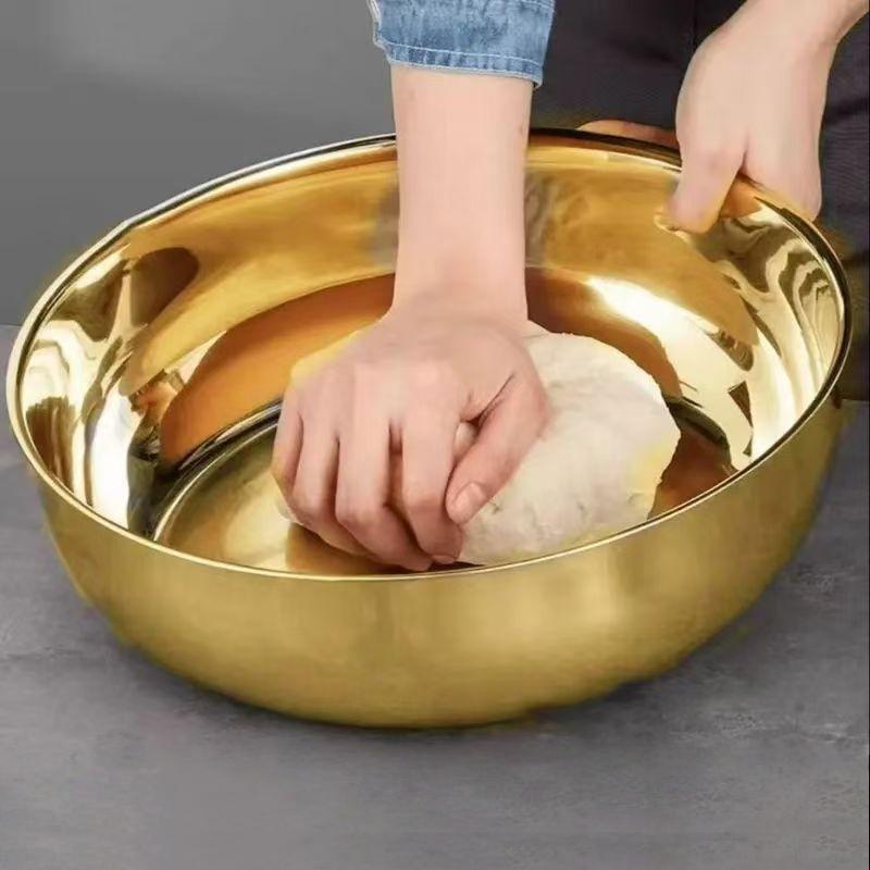Extra Thick Stainless Steel Bowl Household Large Capacity Baking Bowl Suitable for Mixing Dough Stirring Salads Multi-purposed