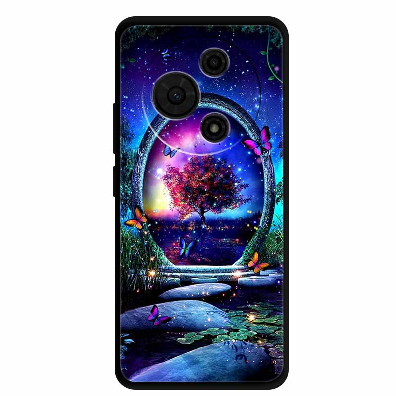 Für TCL 60 SE Hülle T517H Niedliche Cartoon Bunte Weiche TPU Silikon Rückseite für TCL 60 SE Hülle Schwarze Handyhülle Funda TCL60 SE
