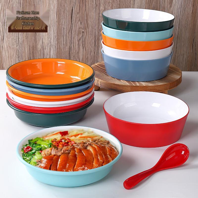 Korean Style Melamine Flared Rim Serving Bowl