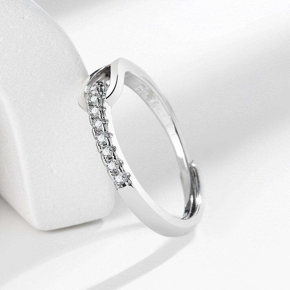 925 Sterling Silver High-End Full Diamond Hollow Design Horseshoe-Shaped Zircon Ring Personalized High-Quality Women's Ring