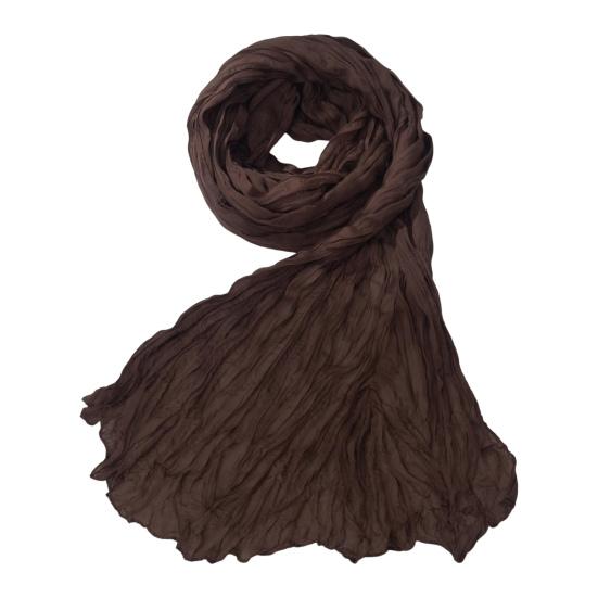 Women Scarf Retro Pleated Design Thin Scarf Soft Flax Shawl Scarf Daily Wear Outdoor Activities Versatile Accessory