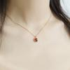 S925 sterling silver natural garnet pendant necklace