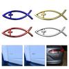 Savior Ichthys Fish Car Stickers Long Lasting Adhesive Badges Waterproof Car Decal Acrylic for Laptops & Refrigerators