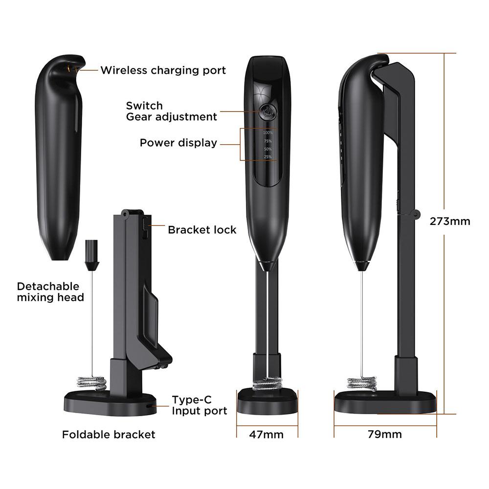 Handheld Wireless Charging Beater Portable Adjustable Eggs Blender Kitchen Supplies