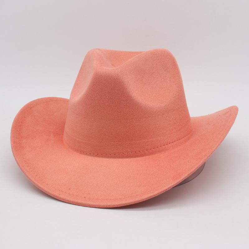 Top Hat New Amazon Hot-Selling Western Denim Curled Brim Concave Convex Top Retro Riding Hat Men'S And Women'S Woolen Felt Hat