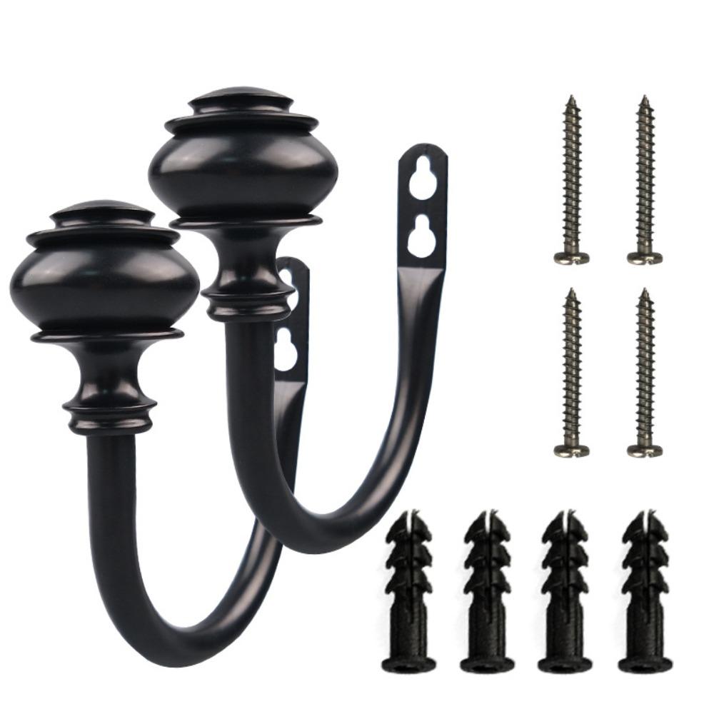 2Pcs Vintage Style Curtain Holdbacks Wall Mounted Tieback Hooks Drapery Tie Backs  Home Decor
