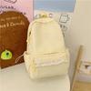 Zaino Grigio Nebbia con Ciondolo a Forma di Stella in Pizzo Borsa da Scuola Femminile Semplice a Pois Vento Gentile Zaino Grande Capacità per Studenti delle Scuole Medie