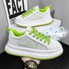 Thick-soled white shoes summer men's shoes new ice silk cloth breathable mesh soft sole comfortable versatile height increase casual shoes men