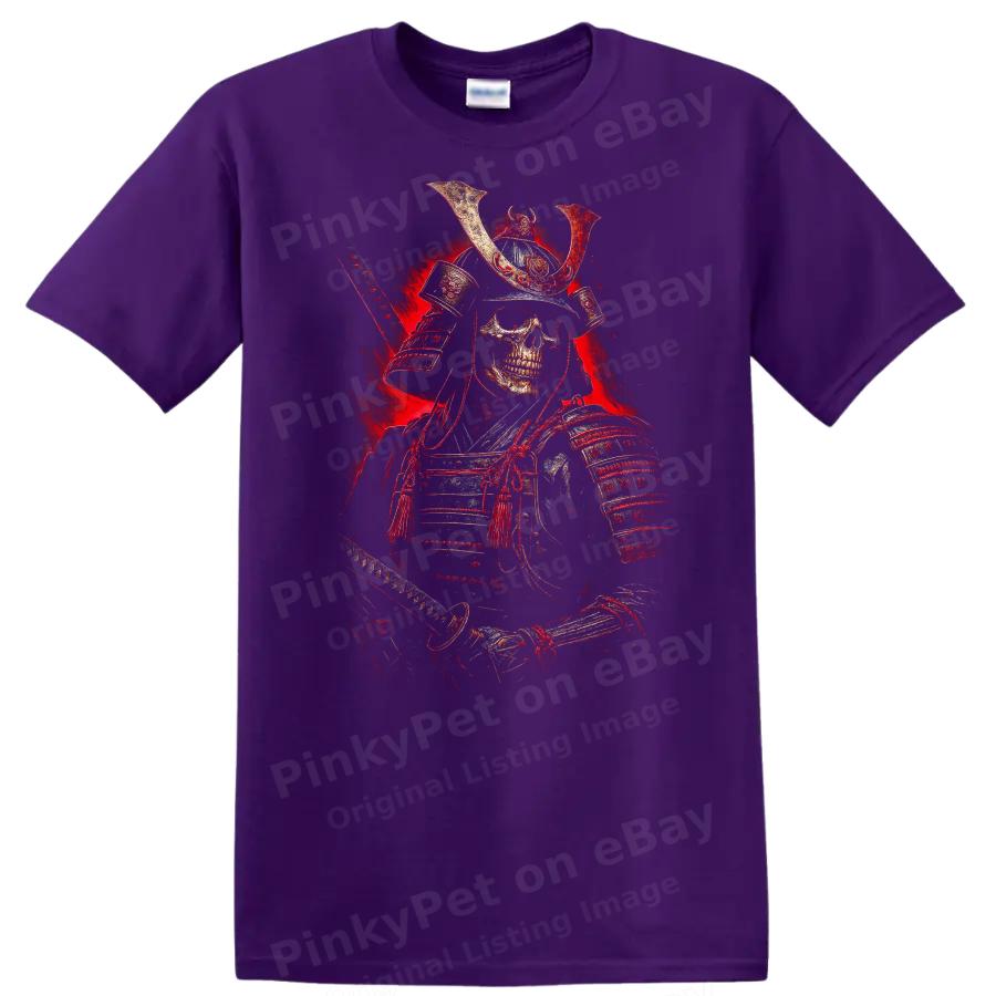 Samurai Skeleton Warrior T Shirt Epic Graphic Art Horror Theme Tee