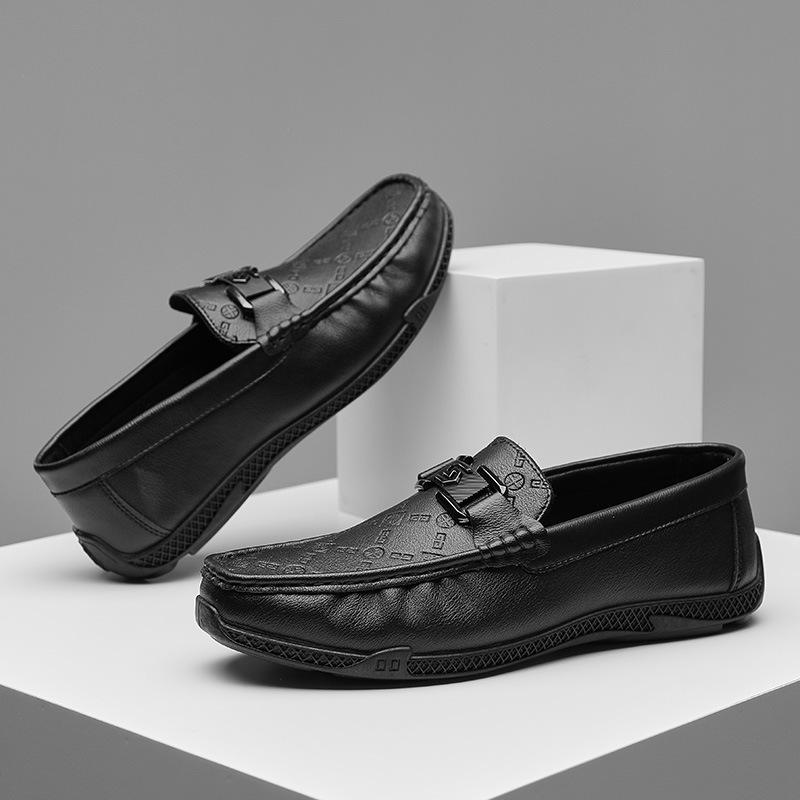 

Популярная обувь Doudou мужская весна и лето новая мужская повседневная кожаная обувь британские деловые лоферы обувь для прямых эфиров Douyin 39