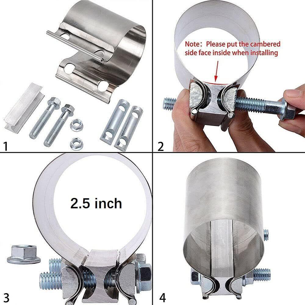 40/45/50/55/57/60/63mm Pipe Connection Hoop Stainless Steel Exhaust Clamp  Car Exhaust System