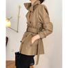 Textured Khaki Trench Coat for Women, Short High-end Spring and Autumn Women's Clothing, Spring Women's Jacket