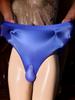 Sexy Men Candy Color Shiny Gay G-String Cock Ring U Convex Pouch Sheath Sissy Briefs Oil Glossy Breathable Thong Underwear
