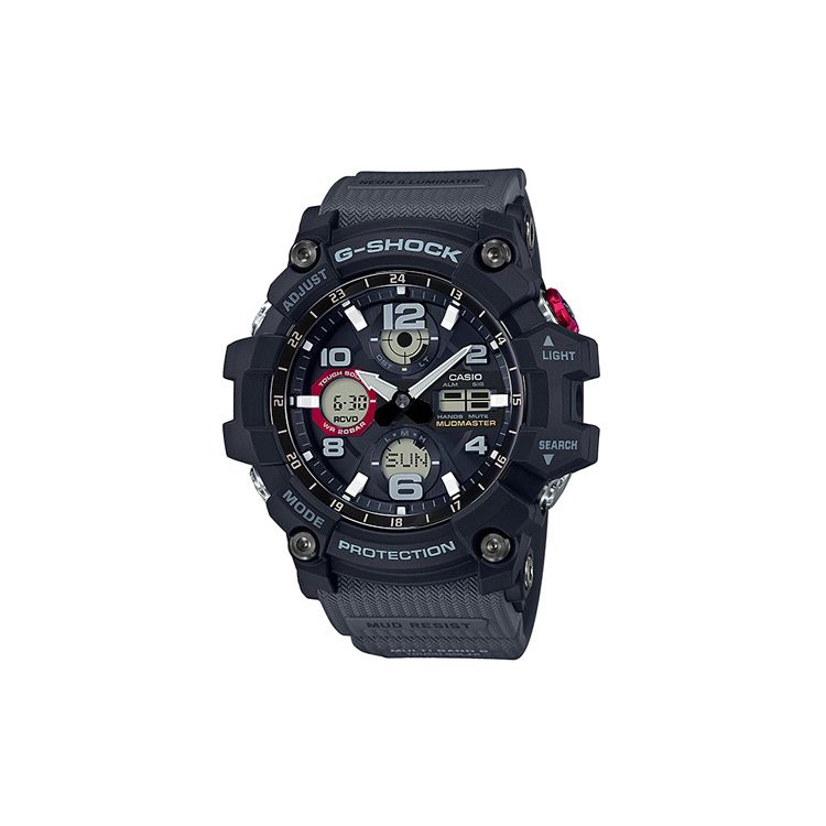 

Casio G-Shock Land Series Large Dial Mudmaster Shock Resistant Solar Quartz Movement Resin Strap Men watches Blue GWG-100-1A8JF Black Strap