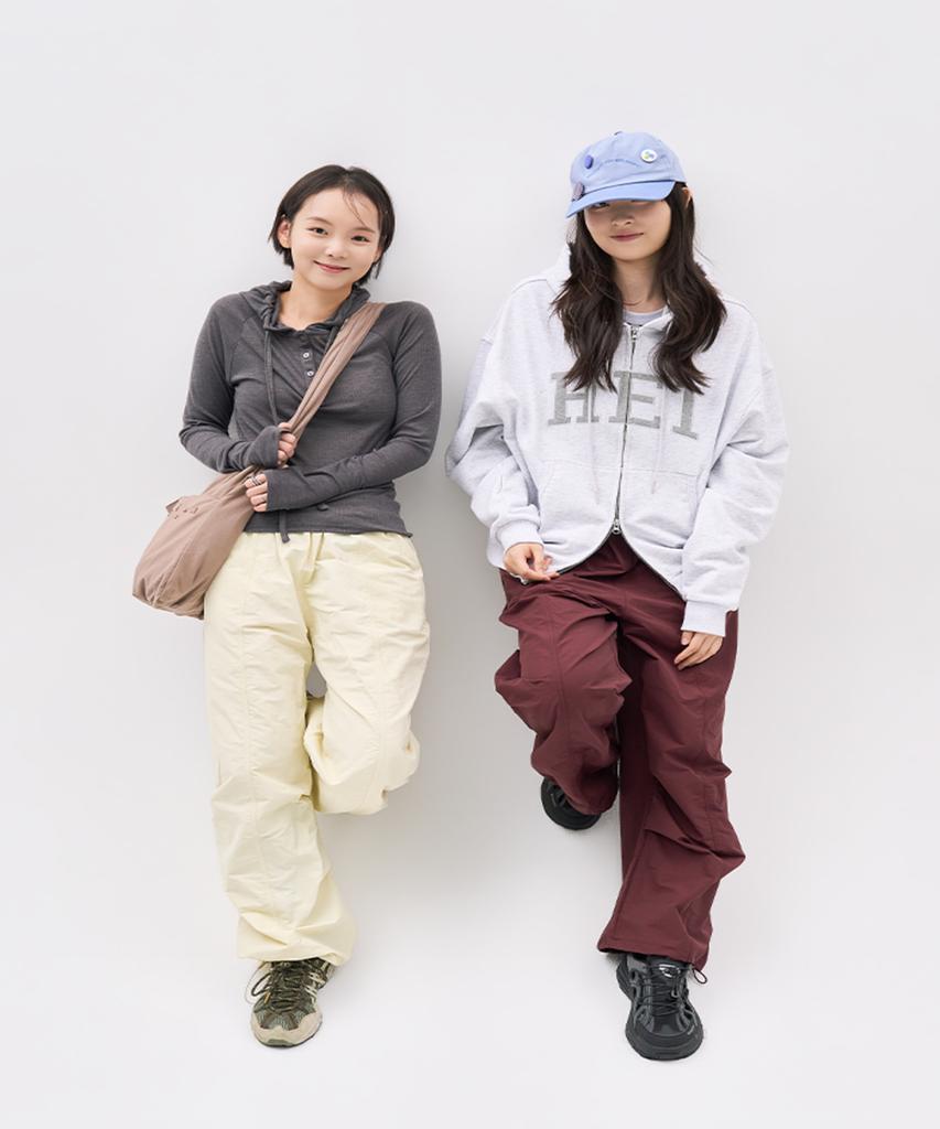 HEISAN Daily Parachute Pants Ash Blue
