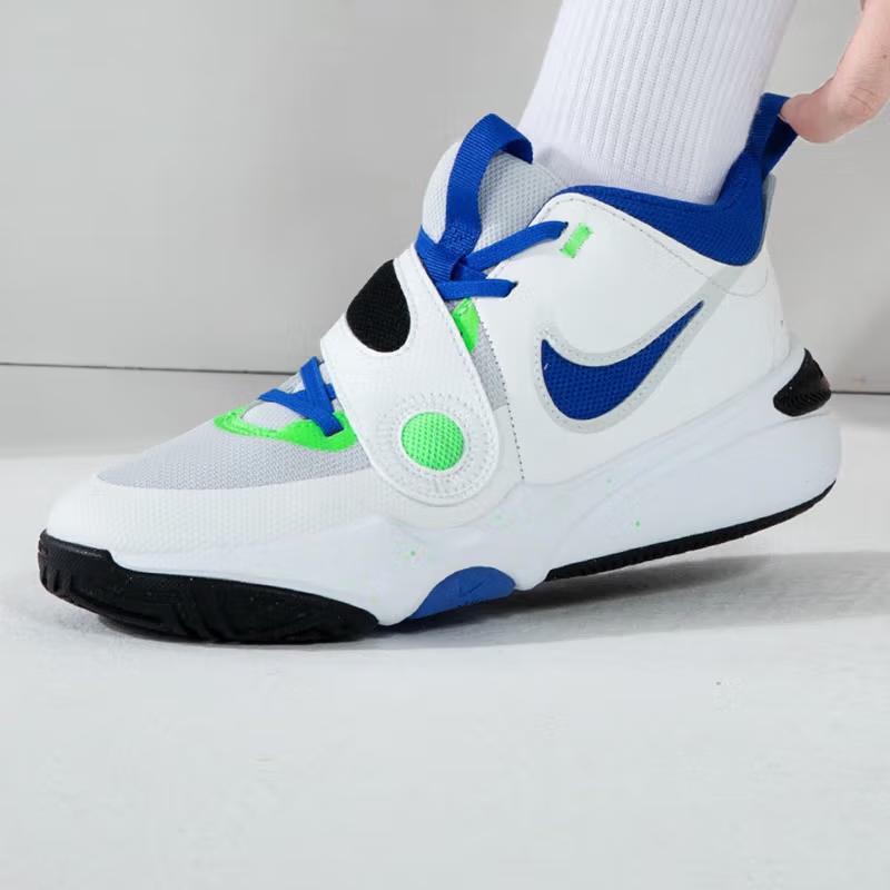 Nike Team Hustle D11 GS Green Strike Racer Blue Kids Sneakers White Summit-White Pure-Platinum DV8996-101