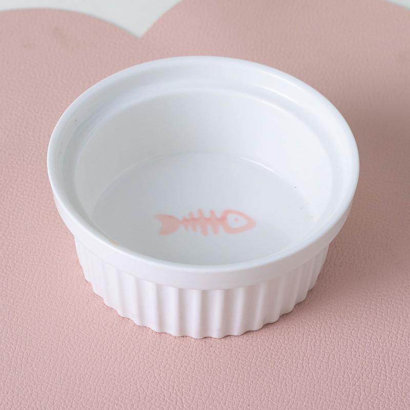 Cartoon Pet Dog Cat Bowl Ceramic Bowl Iron Frame Table Into A Kitten Skid Resistant Double Bowl Small Dog Food Feeder