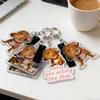 Funny Suspicious Dog Meme Face Keychains for Accessories Bag Fun Side Eye Puppy Dachshund  Keyrings Jewelry Fans Friends Gifts
