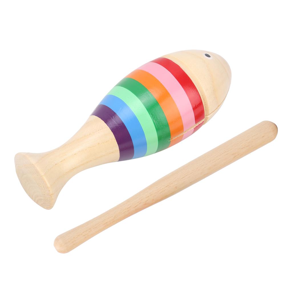 Hölzernes Perkussionsinstrument Ahorn Fischförmig Kinder Cartoon Spielzeug mit Schlägel