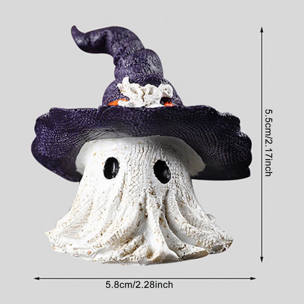 Halloween Ornament Resin Cute Ghost Mage Decoration Playful Halloween Ghost Mage Resin Statue Party for Halloween