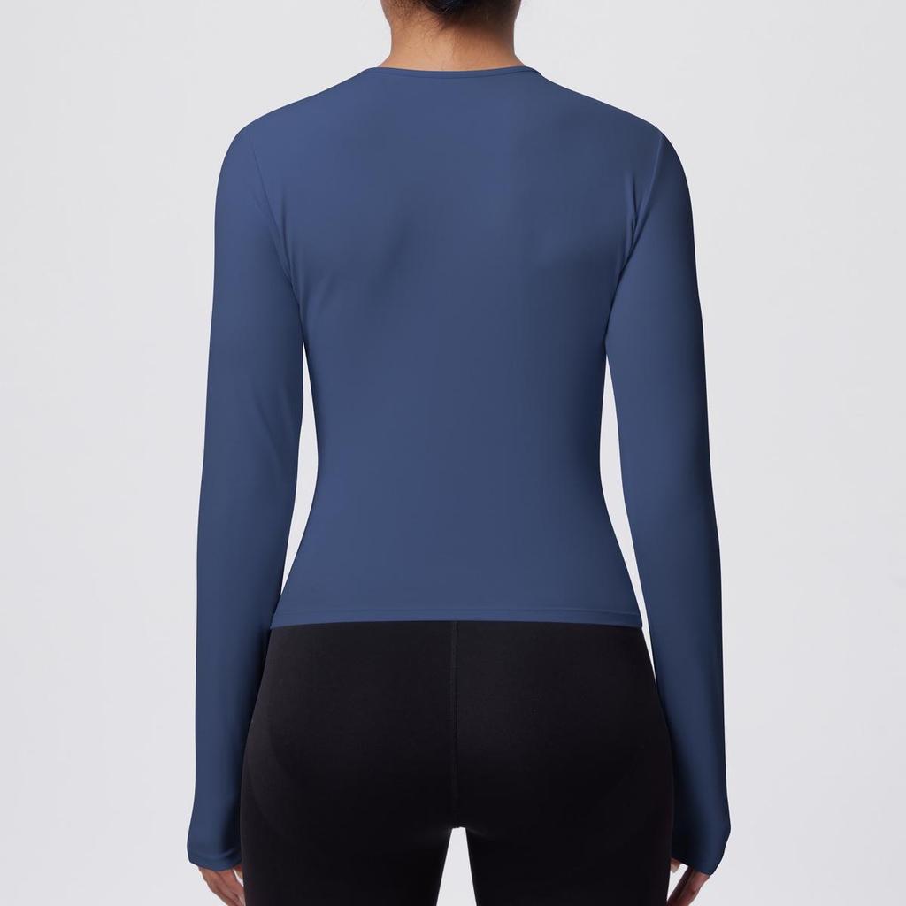 Breathable Skin-friendly Long Sleeve Yoga Top with Waist-cinching Design