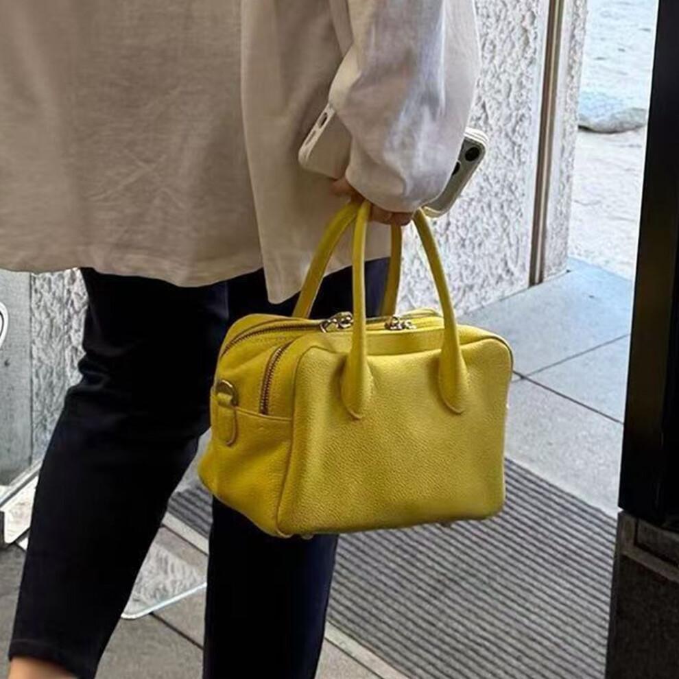 Women Satchel Purses and Handbags Leather Bostons Barrels-White