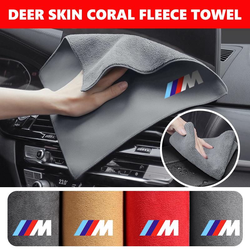 Coral Car Wash Cloth Microfiber Towel Car Cleaning Drying Cloth For BMW M Performance Alpina M3 M5 M6 X1 X3 X4 X5 G20