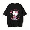 New Hello Kitty Happy Birthday Cake Cartoon Print Tshirt Family Matching Outfits Casual Short Sleeve Tee for Women Unisex Kid